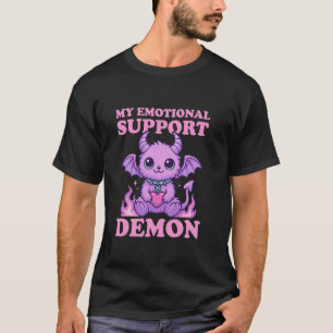 Camiseta Pastel Goth Meu Demônio de Apoio Emocional Nu Goth