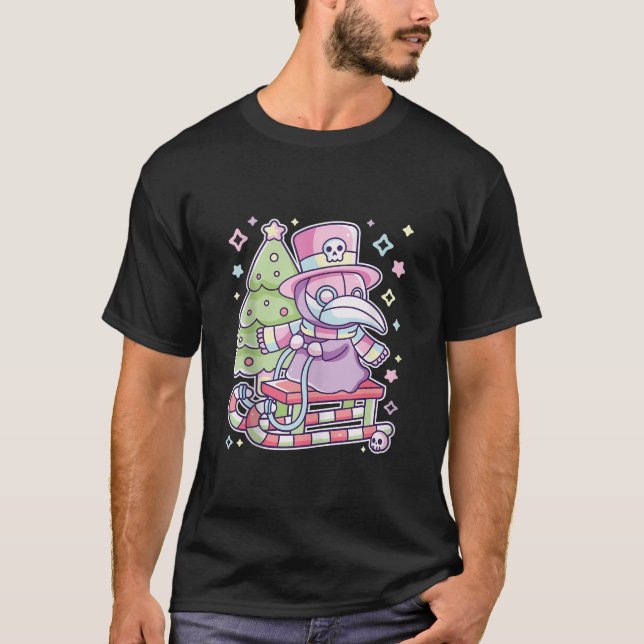 Camiseta Pastel Goth Plague Doctor Christmas Halloween Meet (Frente)