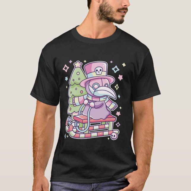 Camiseta Pastel Goth Plague Doctor Christmas Halloween Meet (Frente)