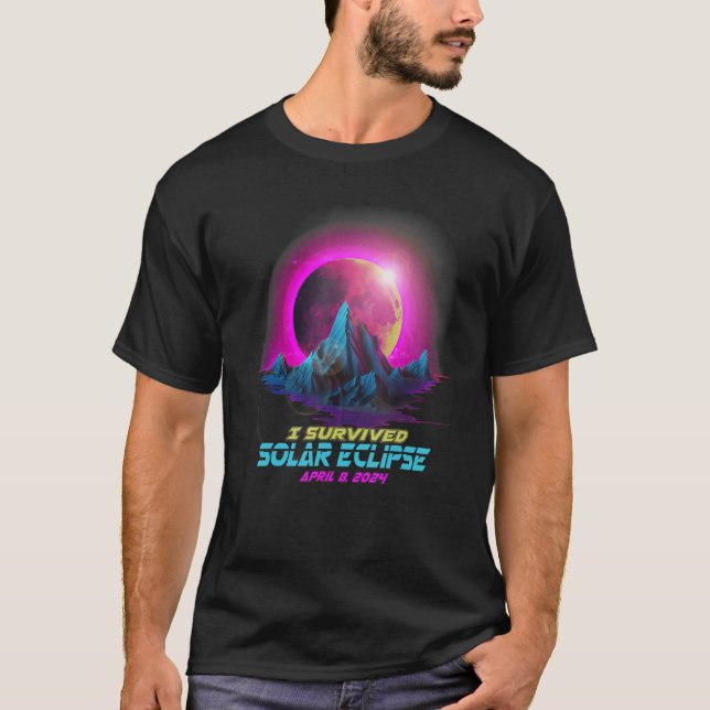 Camiseta Pastel Goth Vaporwave I Survived Total Solar Eclip (Frente)