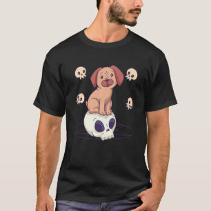 Camiseta Pastel Gótico Cute Creepy Witchy Pug Cachorro Ritu