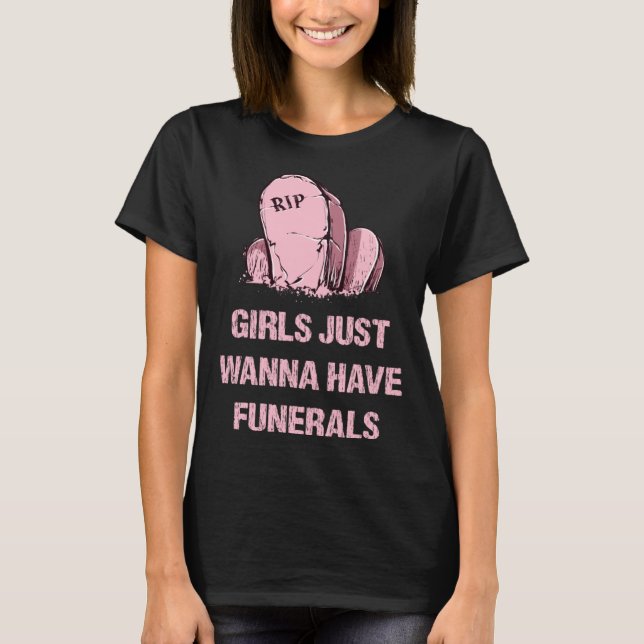 Camiseta Pastel Gótico Gótico-Rosa Grave Para Mulheres Meni (Frente)