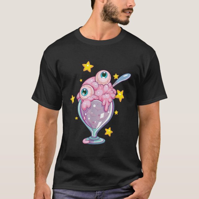 Camiseta Pastel Gótico Milkshake Spooky Monster Assustador (Frente)