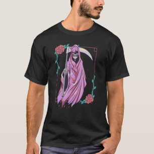 Camiseta Pastel Gótico Occult Spooky Grim Reaper Ghost Taro
