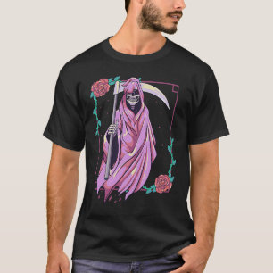 Camiseta Pastel Gótico Occult Spooky Grim Reaper Ghost Taro