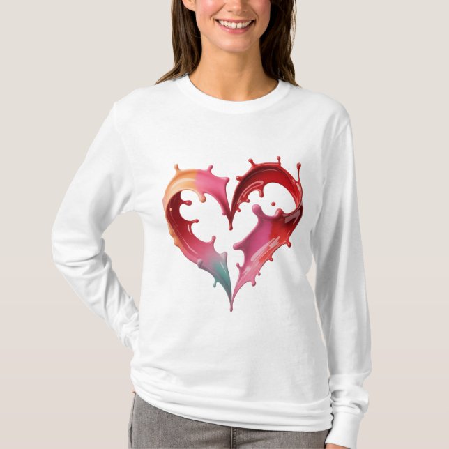 Camiseta Pastel Heart Graphic Tee for Women (Frente)