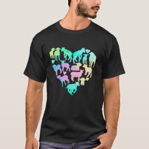 Camiseta Pastel Lambs Heart Cute Lamb Watercolor Anima