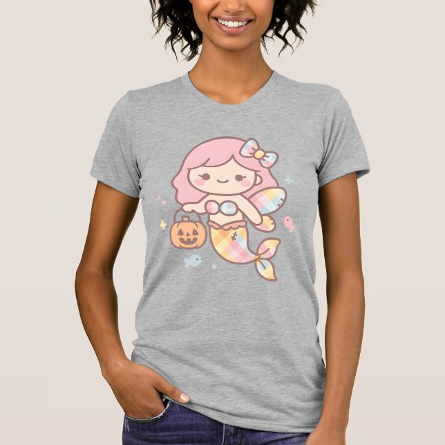 Camiseta Pastel Mermaid Halloween Cutie T-Shirt | Cute Plai (Frente)