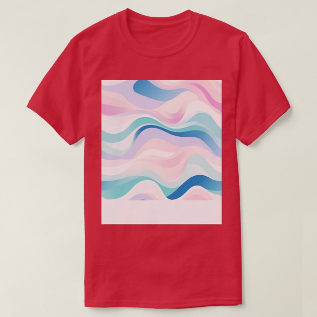 Camiseta Pastel ondula ondas de Abstrato modernas liberadas (Frente do Design)