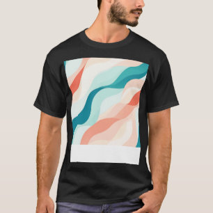 Camiseta Pastel ondula ondas de Abstrato modernas liberadas