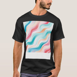 Camiseta Pastel ondula ondas modernas de Abstrato 13