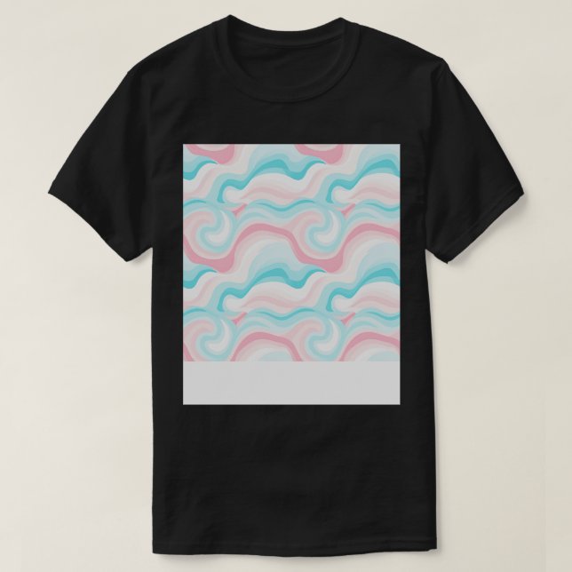 Camiseta Pastel ondula ondas modernas de Abstrato 18 (Frente do Design)