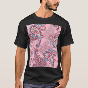 Camiseta Pastel paisley, tradicional padrão étnico uniforme