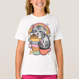 Camiseta Pastel Paws & Rainbow Kids Basic