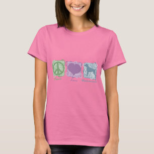 Camiseta Pastel Peace, Love and Weimaraners