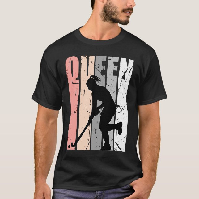 Camiseta Pastel Pink Hockey Queen Birthday Themed Princesa (Frente)