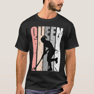 Camiseta Pastel Pink Hockey Queen Birthday Themed Princesa