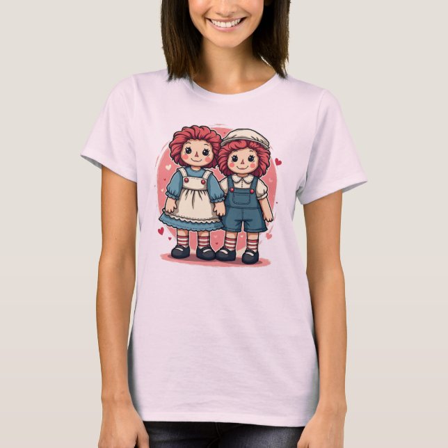 Camiseta Pastel Raggedy Ann & Andy Tee para Mulheres (Frente)
