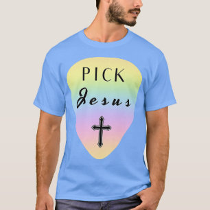 Camiseta Pastel Rainbow Guitar Pick Pun Jesus Christia