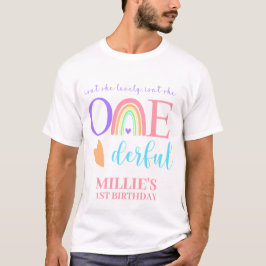 Camiseta Pastel Rainbow ONEprimeiro aniversario Pai maravil