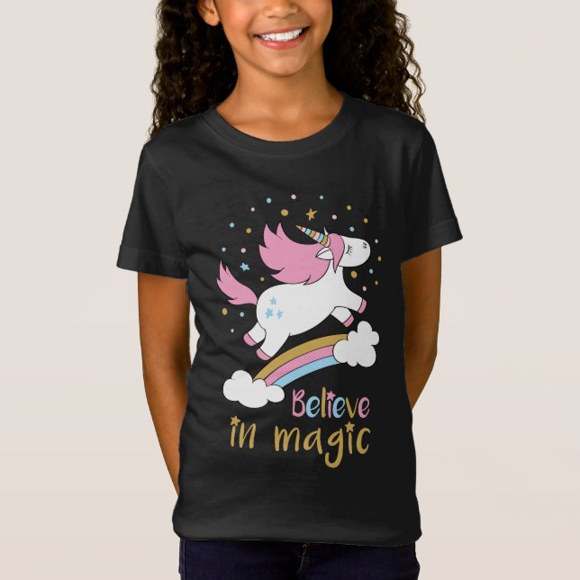 Camiseta Pastel Rainbow Unicorn (Frente)