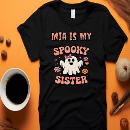 Camiseta Pastel Retro Ghost Spooky Irmã Bonita Halloween