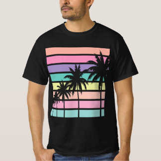 Camiseta Pastel Retro Palm Tree, Palm Tree Beach