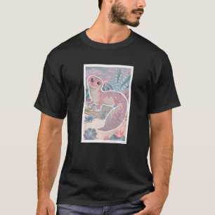 Camiseta Pastel rosa Leopardo Gecko Pet Lizard Cuja Lápida