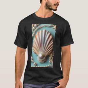 Camiseta Pastel Seashell com Pérolas