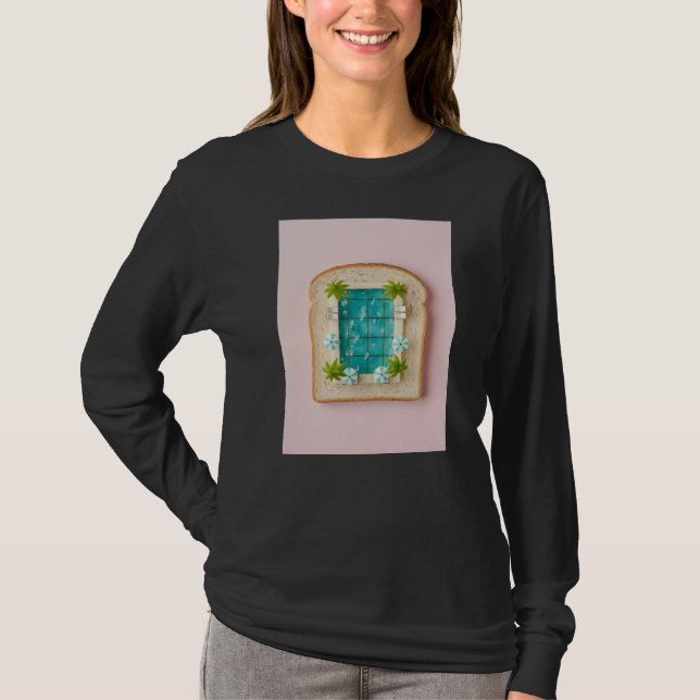 Camiseta Pastel Vaporwave Pool Toast (Frente)
