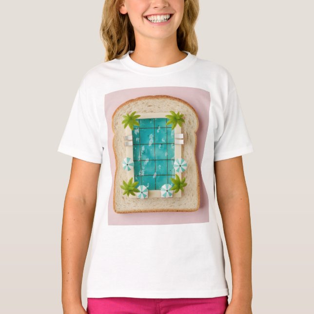 Camiseta Pastel Vaporwave Pool Toast (Frente)