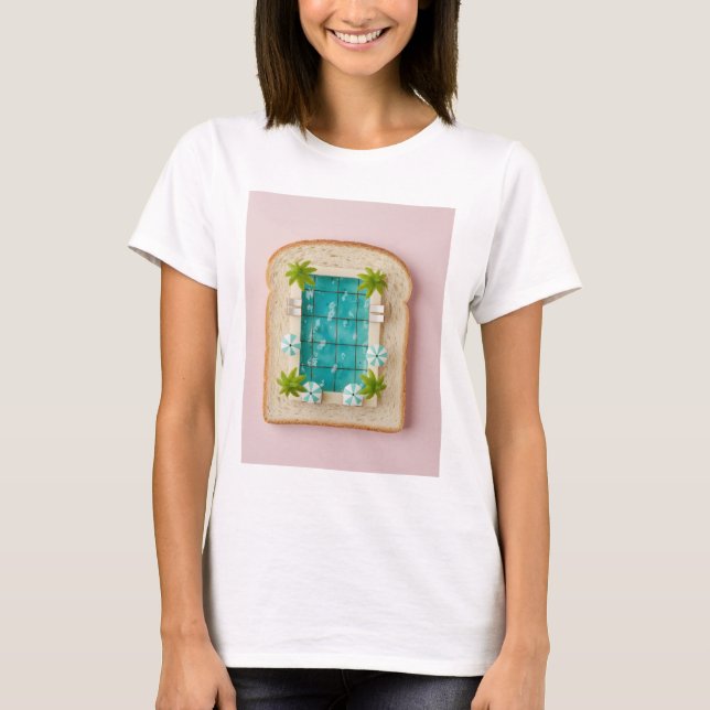Camiseta Pastel Vaporwave Pool Toast (Frente)