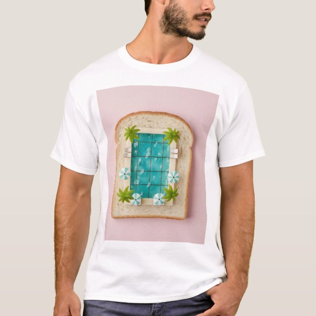 Camiseta Pastel Vaporwave Pool Toast (Frente)
