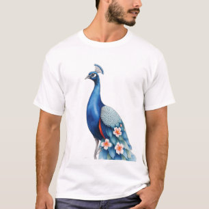 Camiseta Pastel Watercolor Peacock Art