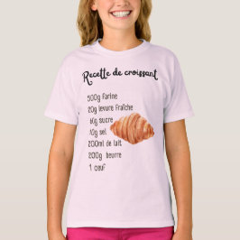 Camiseta Pastelaria Croissant Recebe Crianças Adolescentes 