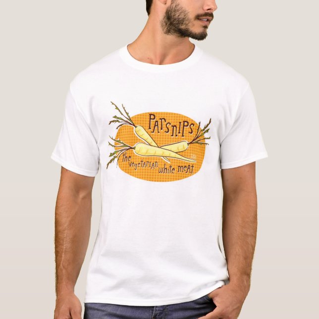 Camiseta pastinaga a carne branca do vegetariano (Frente)