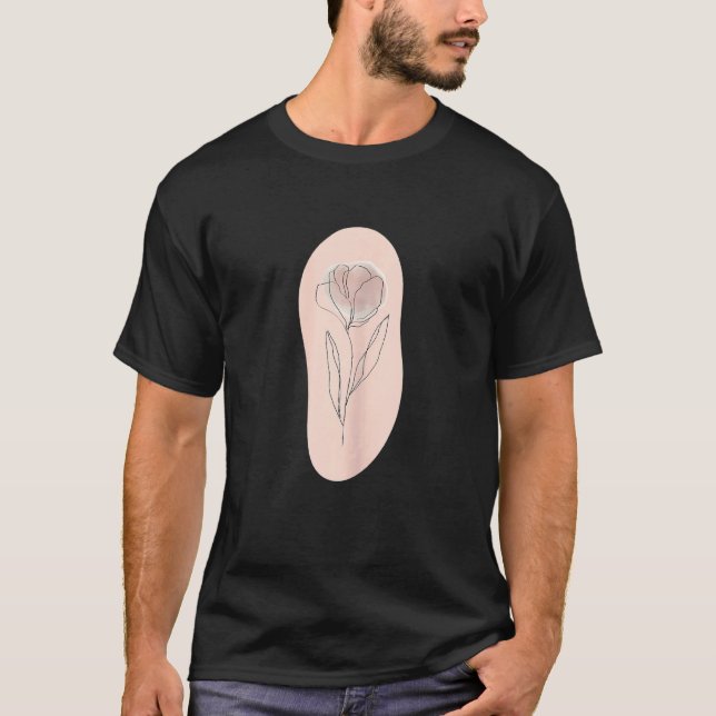 Camiseta Pasto de Linha da Flor Boho Minimalístico Boho Tul (Frente)