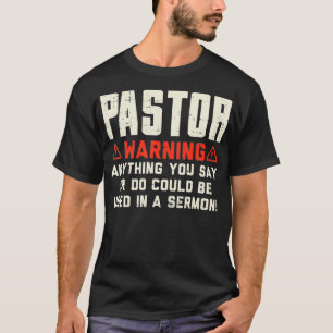 Camiseta Pastor Adverte Sermão Engraçado Pastor Min