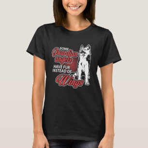 Camiseta Pastor Alemão Anjo Tem Pelo Em Vez De Asas