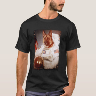 Camiseta Pastor Alemão Astronauta Espaço Cão Animal Engraça