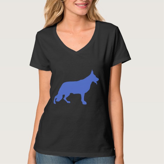 Camiseta Pastor alemão azul (Frente)
