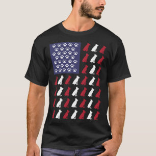 Camiseta Pastor Alemão Bandeira Americana