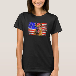 Camiseta Pastor Alemão Bandeira Americana EUA Incrível