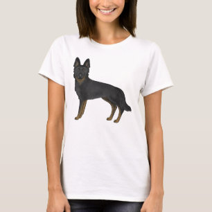 Camiseta Pastor Alemão Bi-Preto Cachorro de Desenho Animado