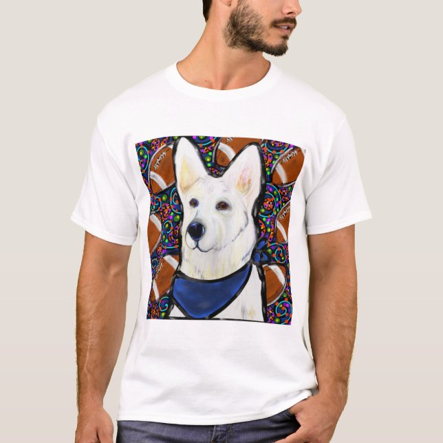 Camiseta Pastor Alemão Branco (Frente)