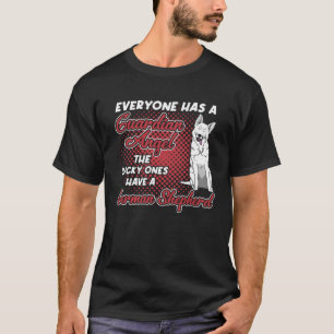 Camiseta Pastor Alemão Branco é Meu Anjo da Guarda Proprie