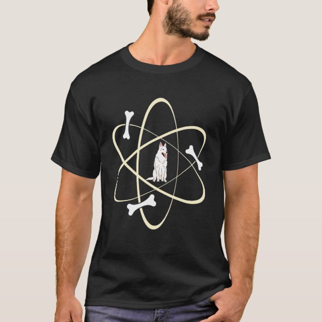Camiseta Pastor Alemão Branco Proton Science (Frente)