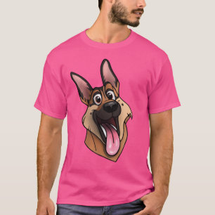 Camiseta Pastor Alemão Cachorro Feliz Emoji amigos