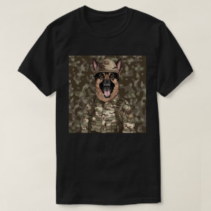 Camiseta Pastor Alemão Camuflado Militar
