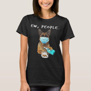 Camiseta Pastor Alemão Eca Pessoas Cachorro Usando Máscara 